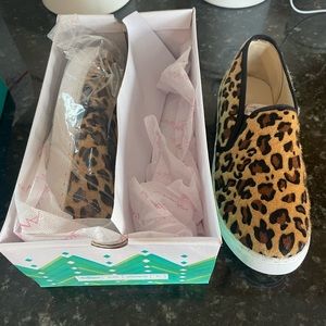 Anna Leopard Pony Hair Slides